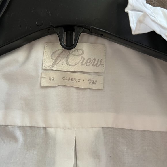 J Crew Pinstripe, Ruffled Sleeves and Collar, Button-up Blouse Size 00 - Picture 2 of 4